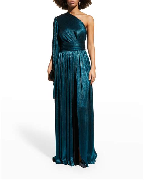 Bronx And Banco Florence One Shoulder Split Sleeve Gown Neiman Marcus