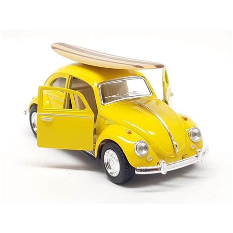 Miniatura Fusca Prancha Kinsmart Metal E Fric O Amarelo