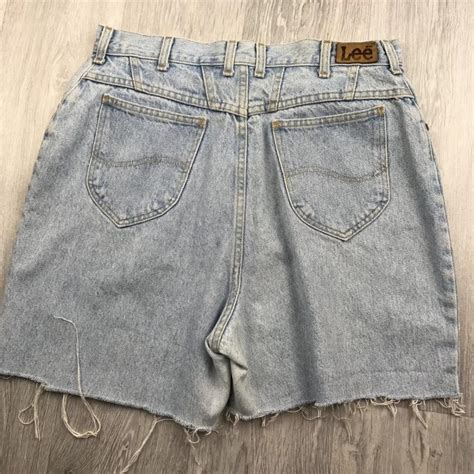 Light Blue Vintage LEE Denim Jean Shorts Cut Offs Depop