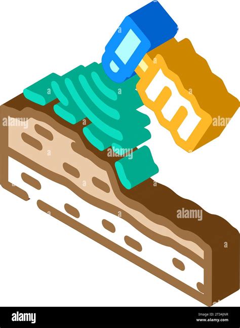 análisis geotécnico hidrogeólogo icono isométrico ilustración vectorial