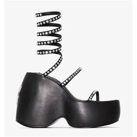 NAKED WOLFE Mercy 140 Crystal Platform Sandals Size Depop