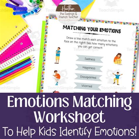 Matching Emotions With Facial Expressions Worksheet By Teach Simple