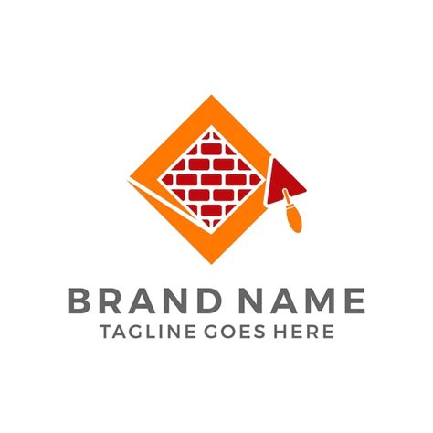 Premium Vector Masonry Brick Wall Finishing Logo Template