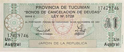 Argentinien Tucuman Austral Banknote I Ma Shops