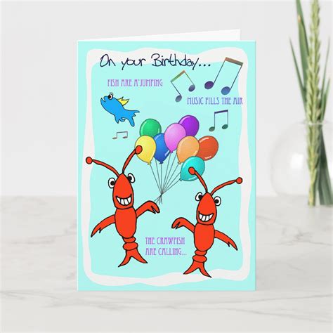 Cajun Crawfish Happy Birthday Card Zazzle