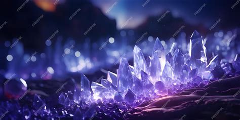 Premium Photo Mysterious Cave Illuminated By Glowing Crystals Secret