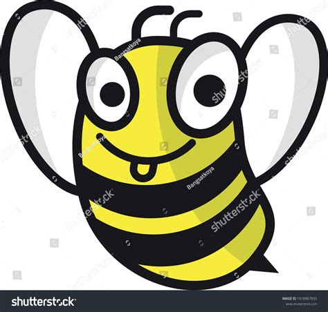 Flying Fat Bee Smiling Stock Vector (Royalty Free) 1918987835 | Shutterstock