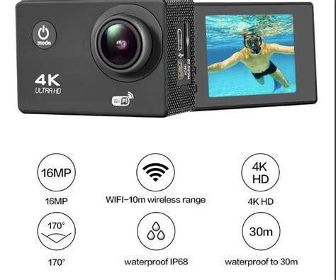 Camara Go Pro De Accion 4k Wifi Ultra Hd Resistente Al Agua Sumergible Ele Gate