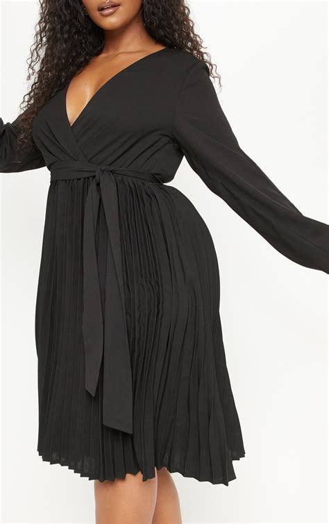 Plus Black Dress Plus Size Prettylittlething Usa