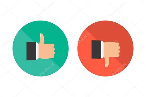 Like And Dislike Icon Flat Design — Stock Vector © Annabo 124809072