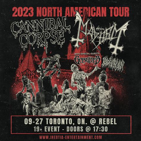 Cannibal Corpse And Mayhem Rebel Entertainment Complex