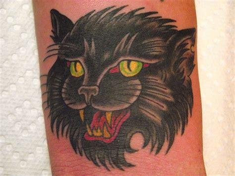 Gold Standard Tattoo Bend Oregon Traditional Black Cat Tattoo Cat