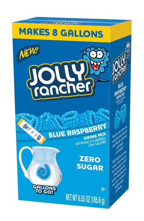 Jolly Rancher Sugar Free Blue Raspberry Drink Mix 082 Oz 8 Count Gallon Packets