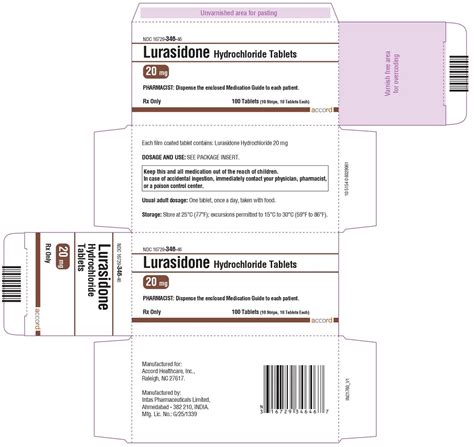 Lurasidone Tablets Package Insert Prescribing Information