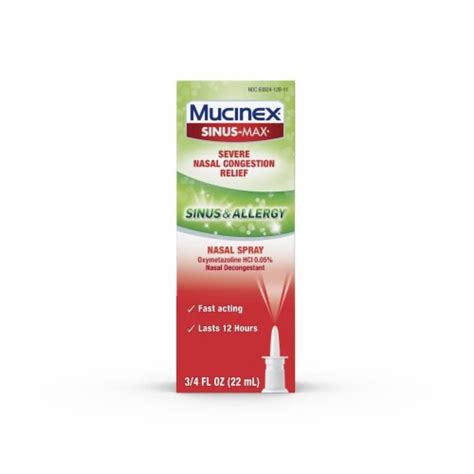 Mucinex Sinus-Max Nasal Spray Sinus and Allergy (Pack of 3), 3 pack ...