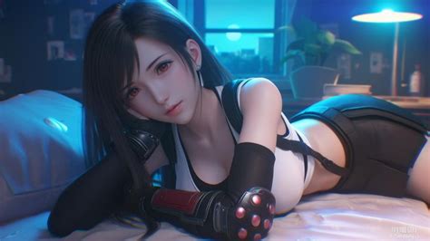 K Hd Wallpaper Tifa Lockhart In Moonlit Room Final Fantasy