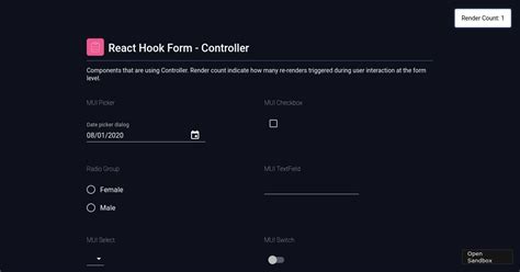 React Hook Form V7 Ex Codesandbox