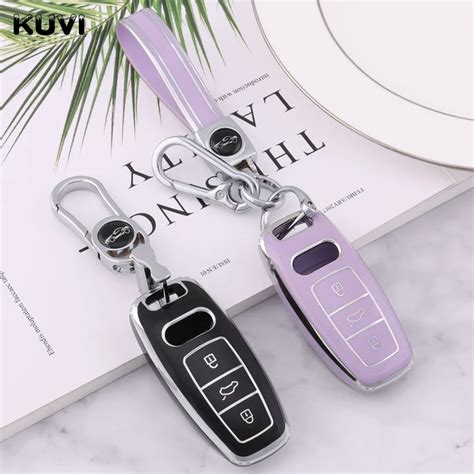 New Silver Edge Tpu Car Remote Key Cover Case Shell Fob For Audi A6 A7