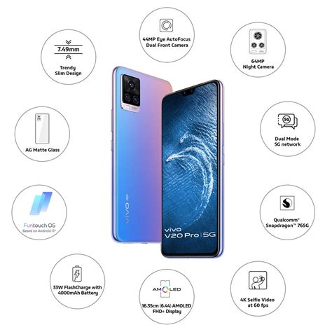 Vivo V20 Pro 5g Sunset Melody 8gb Ram 128gb Storage New Nellai Mobiles