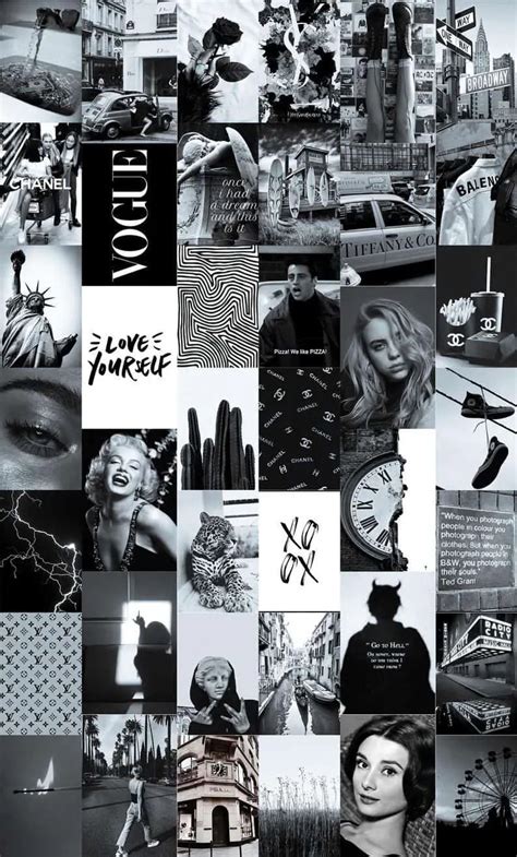 Black-Paris-Aesthetic-Wall-Collage-Kit-Black-and-White-Aesthetic ...