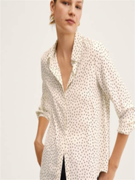 Buy Mango Women White And Black Polka Dots Print Casual Shirt Shirts