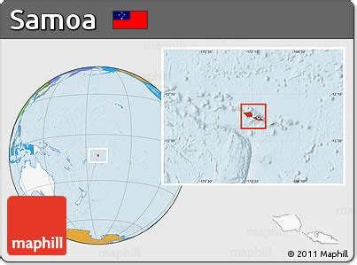 Free Political Location Map of Samoa, highlighted continent