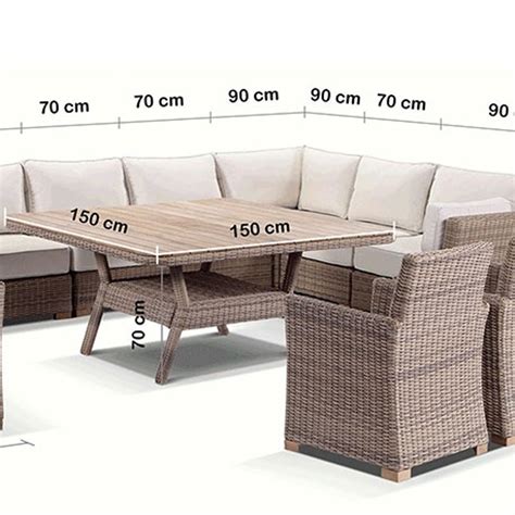 Coco 11 Piece Outdoor Modular Corner Lounge And Dining Table And Chairs