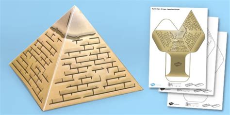 Real Life Object 3d Shape Net Square Based Pyramid Craft