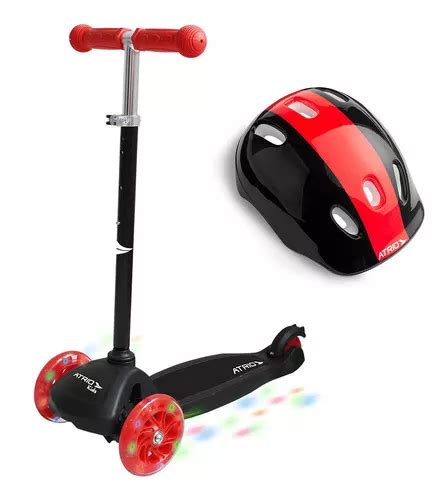 Kit Infantil Patinete Rodas Led E Kit De Prote O Es K Cor Vermelho