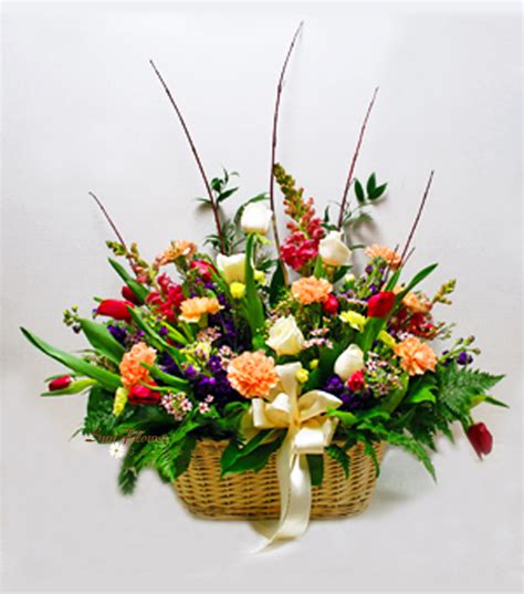 Colorful Sympathy Basket Sympathy Flowers Chicago Funeral Florist