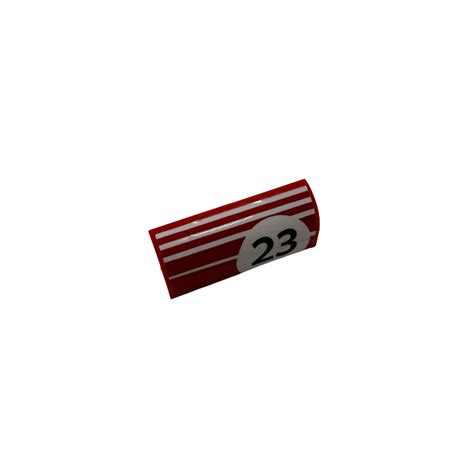 Lego Red Slope X Curved With Model Right Sticker