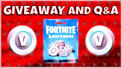 Vbucks Giveaway Qna Youtube