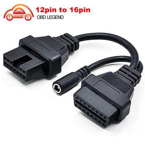 Obd Ii Cable For Mitsubishi 12 Pin To 16 Pin Female Obd 2 Extension Diagnostic Tool 12pin To