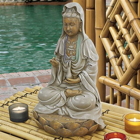 Design Toscano Goddess Guan Yin Seated On Lotus Statue Reviews Wayfair