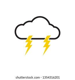 Cloud Lightning Bolt Vector Sketch Icon Stock Vector Royalty Free