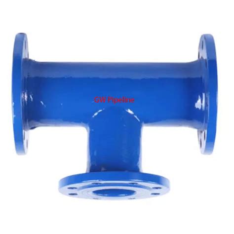 Blue Epoxy Coating Ductile Iron Pipe Fitting All Flange Tee China