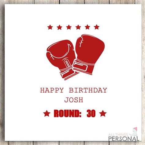 Personalised Boxing Birthday Card For Son Grandson Nephew Etsy