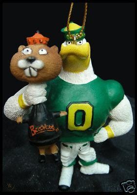 Oregon Ducks vs. Beavers rivalry choke mascot ornament | #94875635