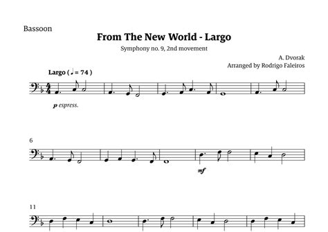 Largo 2nd Movement Of The Symphony No 9 From The New World Arr