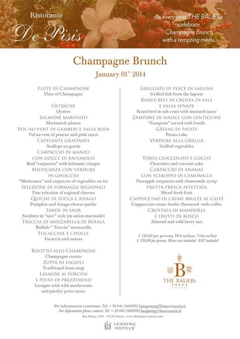 Brunch Menu At The Bauers Champagne Champagne Brunch Brunch