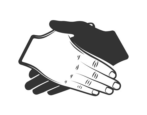 Silhouette Handshake Isolated On White Background 6087585 Vector Art At