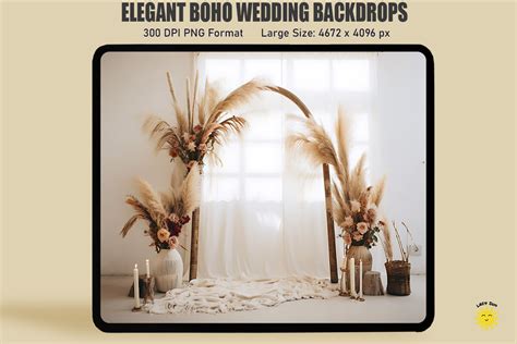 Elegant Boho Wedding Backdrop Graphic by Lazy Sun · Creative Fabrica