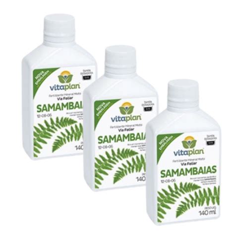 Kit 3 Fertilizante Mineral Líquido 140ml Concentrado Para Samambaia e