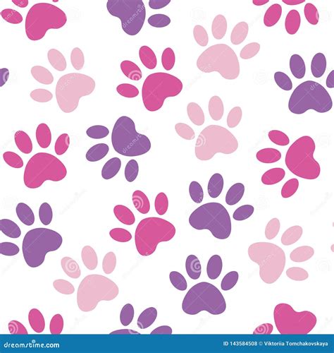 Pink Dog Paw Print Background