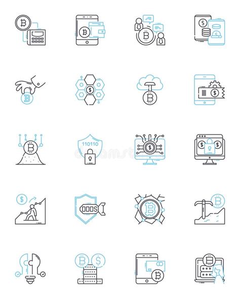 Market Performance Linear Icons Set Prosperity Success Growth