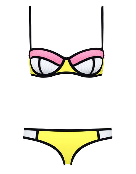 Poppy Marshmallow Yellow Bikini Triangl Swimwear Trajes De Ba O