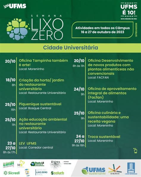 Semana Lixo Zero UFMS Promove Atividades Foco Na Sustentabilidade E