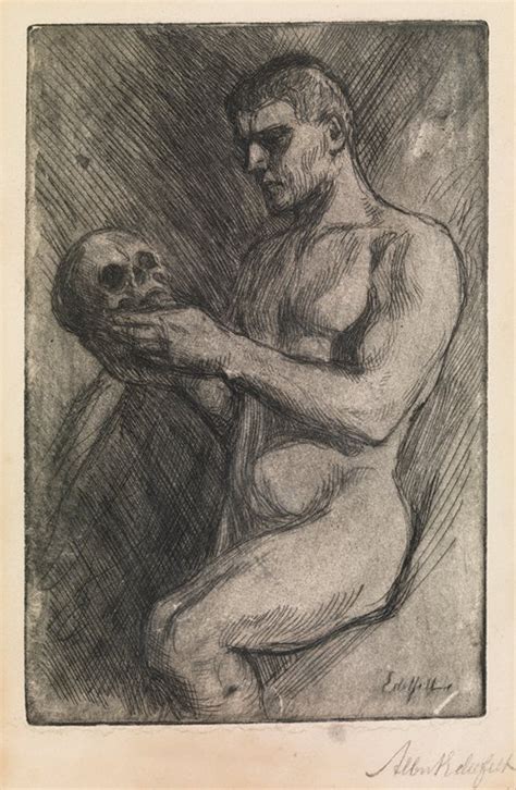 Naked Man And Skull By Albert Edelfelt Artvee