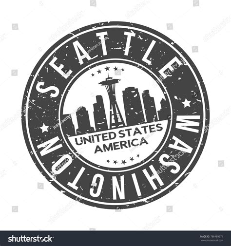 Seattle Washington Usa Stamp Logo Icon Stock Vector (Royalty Free
