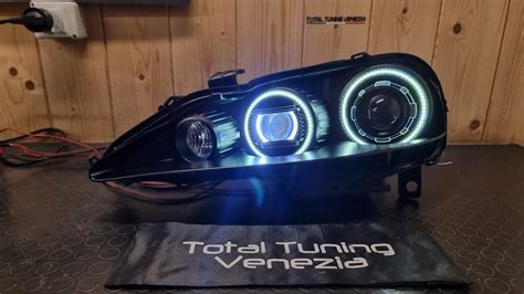 Alfa 147 Fanali Angel Eyes Full Led Bi Led Tuning Retrofit YouTube